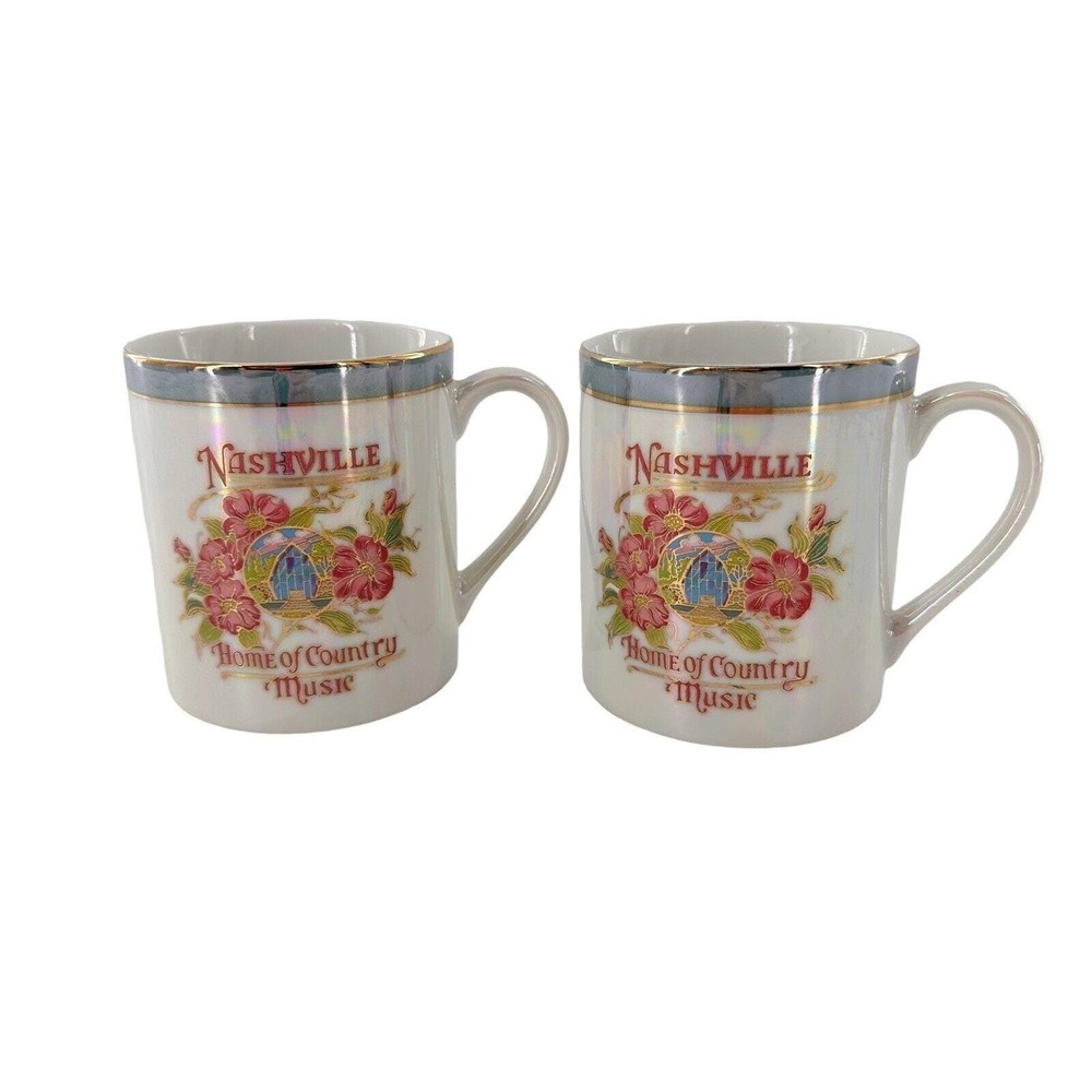 Vintage NASHVILLE Luster Coffee Mug Souvenir Tourist Lusterware‎ Country Music